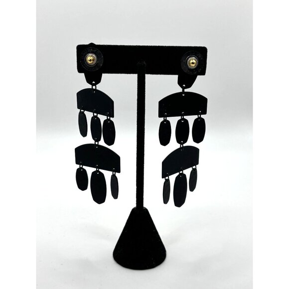 Kendra Scott Emmet Drop Earrings Black Statement Jewelry - Picture 4 of 8